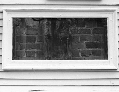 Black and White Photograph Scary New England Church Window